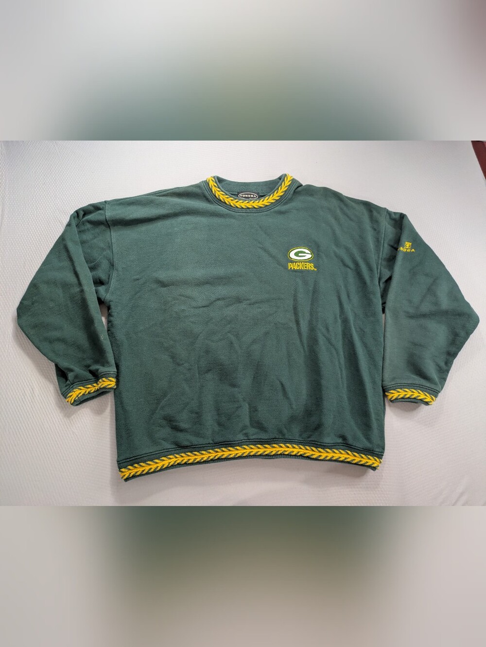 Vintage Green Bay Packers Tundra Canada Knit Sweater Mens XL Cotton NFL Football